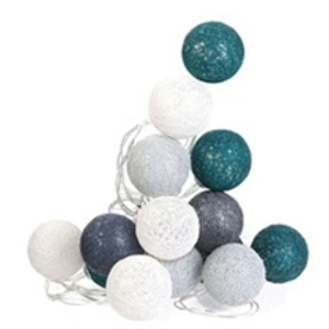 The Home Deco Factory - Guirlande Boule 20 Led Bleu Fonce Gris 4x372cm