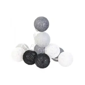 Guirlande lumineuse boules colorées 10 LED 1,92 m Gris, Noir, Blanc pas cher