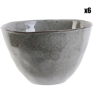 Home Deco Factory - 6 Bols Au Grès du temps gris - 55 cl T.U