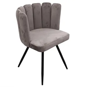 Comparateur de prix : AC-DÉCO The Home Deco Factory - Chaise Ariel Velours Gris Home Deco Factory