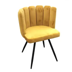 CMP Paris Fauteuil en velours Jaune - H 50 cm - ARIEL pas cher