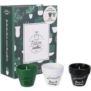 COFFRET 3 BOUGIES TERRACOTA - GREEN CANDLES