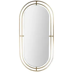 Comparateur de prix : HOME DECO FACTORY The Miroir Art déco en métal doré 90 cm, Yellow