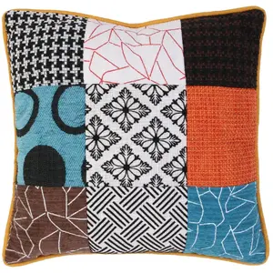 Comparateur de prix : The Home Deco Factory - Coussin patchwork en tissu déhoussable 40x40 cm
