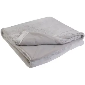Home Deco Factory - Plaid imitation fourrure XXL gris - 200x140 cm T.U pas cher
