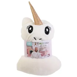 AC-Déco Hello Kids - TX6004 - Plaid Licorne Enfant Bébé 90x100 cm avec Capuche