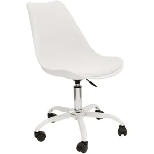 CMP PARIS Chaise a roulettes kiruna blanc m2 pas cher