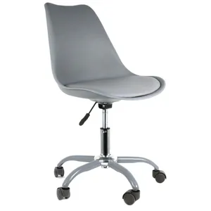 Comparateur de prix : AC-DÉCO Home Deco Factory - Chaise à roulettes Kiruna grise - 46.5x58.5x92 cm T.U