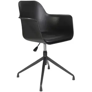 Comparateur de prix : The Home Deco Factory - Fauteuil pivotant en polyuréthane Chicago Noir