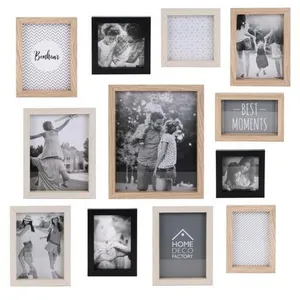 Comparateur de prix : The Home Deco Factory - Cadres photos en bois Bonheur (Lot de 12)