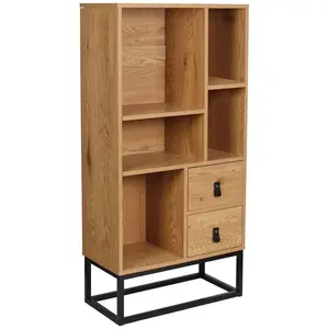 Comparateur de prix : The Home Deco Factory - Bibliothèque en bois et métal Abbott