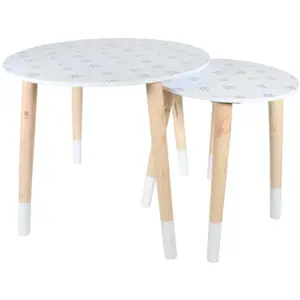 Comparateur de prix : AC-DÉCO Lot de 2 tables gigognes en bois - Tailles différentes
