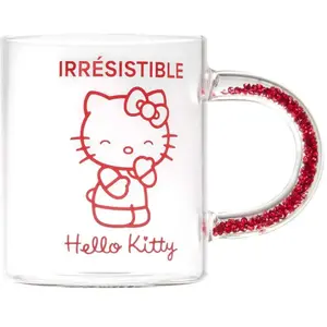 Electrodepot Mug Verre 30cl Hello Kitty Anse Paillettes pas cher
