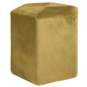 AC-DÉCO The Home Deco Factory - Pouf en velours côtelé Guilia 35 cm moutarde