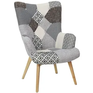 Comparateur de prix : CMP - PARIS Fauteuil Helsinki Patchwork Gris Home Deco Factory