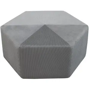 Comparateur de prix : The Home Deco Factory - Pouf Velours Côtelé Giulia Gris Home Deco Factory