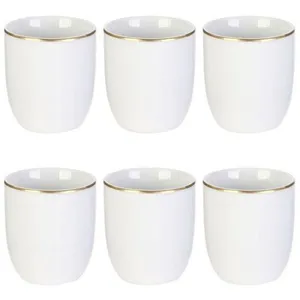 6 tasses en porcelaine et céramique Liseré doré - 18 cl TU pas cher