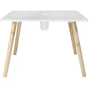 Comparateur de prix : The Home Deco Kids - Table enfant en bois avec pot à crayons Gribouille