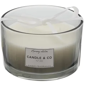 Comparateur de prix : AC-Deco Bougie parfumée - 3 mèches - Harmony -D 13 x H 9,9 cm - Gris