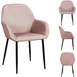 Comparateur de prix : AC-DÉCO Fauteuil velours côtelé Giulia rose poudré - Rose - Home déco factory