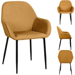 Comparateur de prix : CMP The Home Deco Factory - Fauteuil en velours cotelé Giulia (Lot de 2)