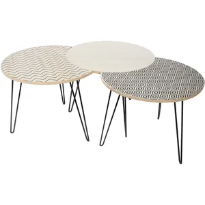 Comparateur de prix : HOME DECO FACTORY Table beige noir modulable x3 Noir