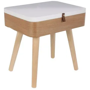 Comparateur de prix : AC-DÉCO Home Deco Factory - Table de Chevet Elin beige/blanc - 40x30x52.30 cm T.U