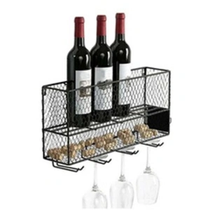 The Home Deco Factory - Mini bar à vin à suspendre en métal ajouré pas cher