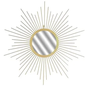 Comparateur de prix : The Home Deco Factory HELIOS Miroir soleil mural - 66 cm - Jaune doré