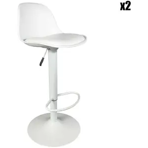Comparateur de prix : Tabouret de bar assise rembourrée Isak Blanc