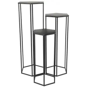 Comparateur de prix : Sellette gigogne - Lot de 3 - Métal - Noir - AC-DÉCO - Style Essentiel