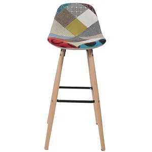 Comparateur de prix : The Home Deco Factory Tabouret de bar scandinave patchwork Riga - H. 92 cm - Beige TU