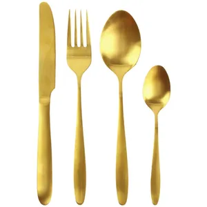 Comparateur de prix : THE HOME DECO FACTORY Saveur Et Degustation - Ménagère inox 16 pièces Table chic effet or