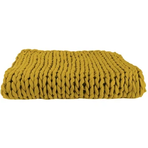 Comparateur de prix : AC-Déco Home Deco Factory - Plaid grosse maille chunky jaune - 150x120 cm T.U