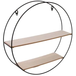 Comparateur de prix : THE HOME DECO FACTORY Étagère murale en métal filaire avec 2 plateaux - Beige et noir