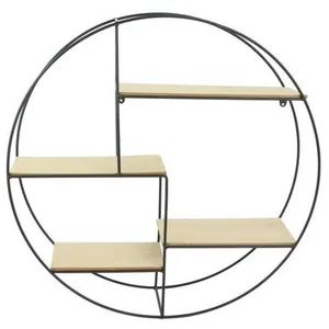 Comparateur de prix : The Home Deco Factory - Etagere Bois Metal Rond 50x12x50cm
