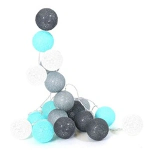 Comparateur de prix : THE HOME DECO LIGHT - Guirlande lumineuse boules colorées 20 LED 3,45 m blanc. gris. bleu