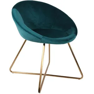 HOME DECO FACTORY Fauteuil en tissu Bleu - L 58,5 x P 74 x H 65 cm - KARL pas cher