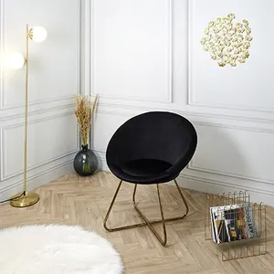 The Home Deco Factory - Fauteuil en velours Karl noir