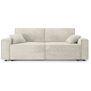 GAUCET Durif - canapé droit convertible 3 places en velours côtelé beige DURIF pas cher