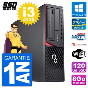 PC Fujitsu Esprimo E920 DT Intel Core i3-4130 RAM 8Go SSD 120Go Windows 10 Wifi pas cher