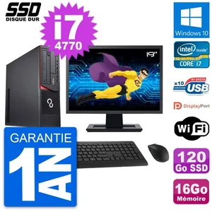 PC Fujitsu E920 DT Ecran 19" Intel i7-4770 RAM 16Go SSD 120Go Windows ... pas cher