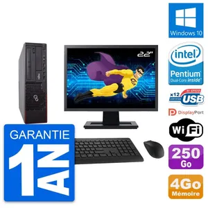 PC Fujitsu E700 DT Ecran 22" Intel G630 RAM 4Go Disque 250Go Windows 1... pas cher
