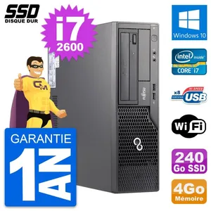 PC Fujitsu Esprimo E500 E85+ DT Intel i7-2600 RAM 4Go SSD 240Go Window... pas cher