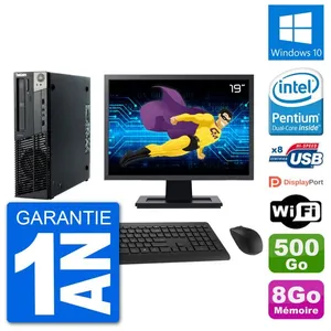 PC Lenovo M92p SFF Ecran 19" Intel G630 RAM 8Go Disque 500Go Windows 1... pas cher
