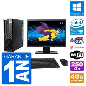 PC Lenovo M92p SFF Ecran 19" Intel G630 RAM 4Go Disque 250Go Windows 1... pas cher