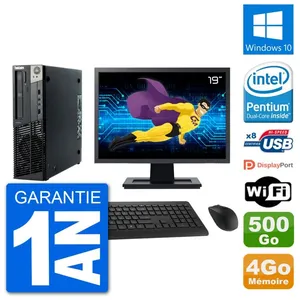 PC Lenovo M92p SFF Ecran 19" Intel G630 RAM 4Go Disque 500Go Windows 1... pas cher