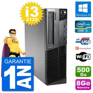 PC Lenovo M92p SFF Intel i3-2120 RAM 8Go Disque Dur 500Go Windows 10 W... pas cher