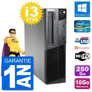 PC Lenovo M92p SFF Intel i3-2120 RAM 16Go Disque Dur 250Go Windows 10 ... pas cher