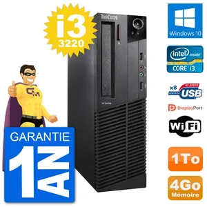 PC Lenovo M92p SFF Intel i3-3220 RAM 4Go Disque Dur 1To Windows 10 Wif... pas cher